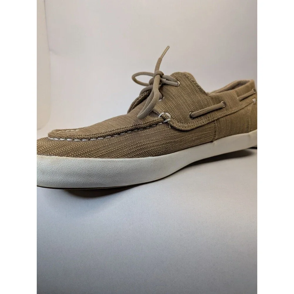 Sperry Shoes Men's Size 13 Bahama Boat Hybrid Slip On Baja Linen Beige Canvas